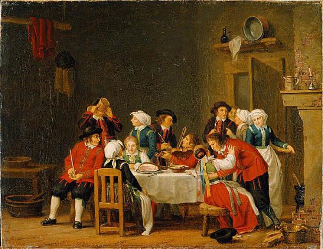 Pehr Hillestrom Convivial Scene in a Peasant's Cottage oil painting image